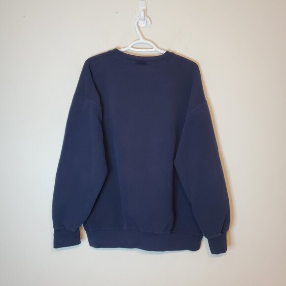 Vintage 90s Michigan University Nutmeg Crewneck Sweater Blue Size XL - Picture 2 of 4